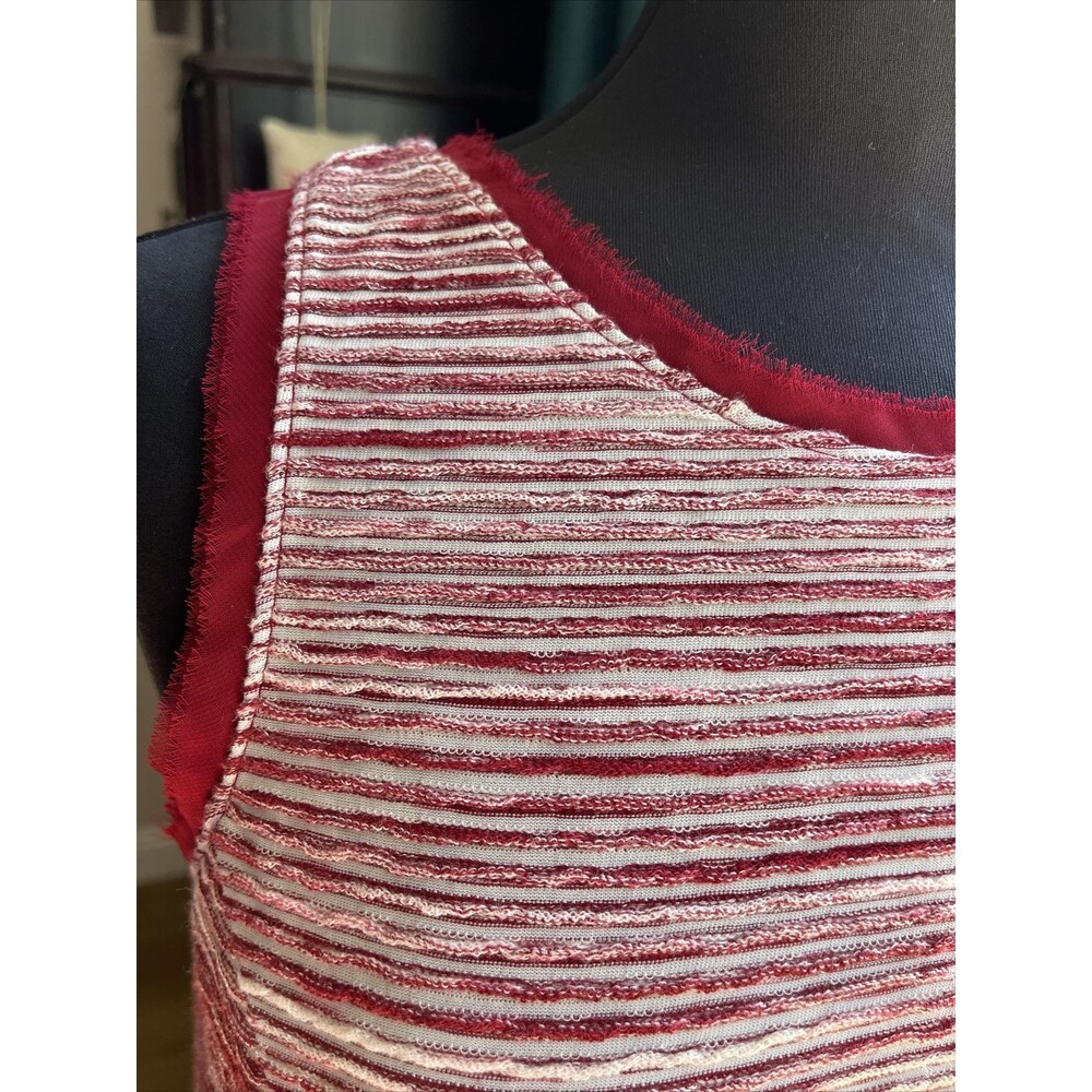 Anthropologie Vanessa Virginia Burgundy Stripes Top S - Picture 2 of 8